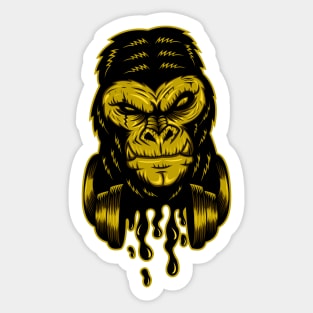 Gorilla Retro Design Sticker